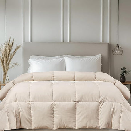 Soft Feather Down Comforter Full/Queen Size,Hotel Collection Lightweight Hypoallergenic