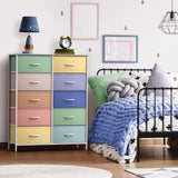 Kids Dresser with 10 Drawers - Storage Unit Organizer Chest for Clothes - Bedroom