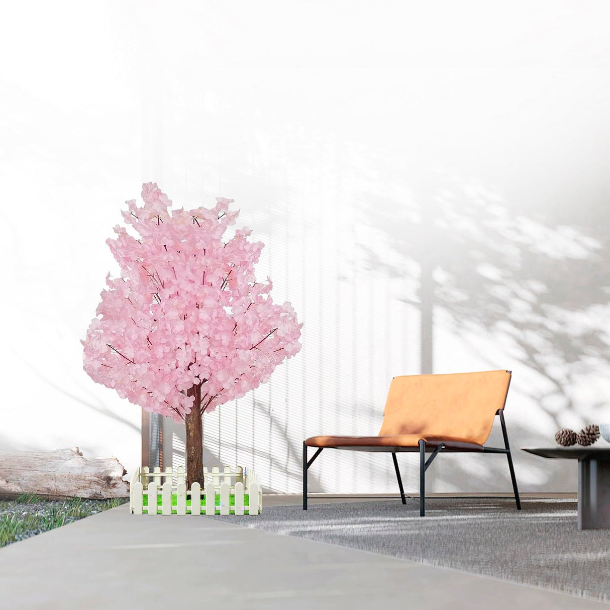 Trees Indoor Decor: Handmade Natural Fake Cherry Blossom Pink Tree Outdoor for Party