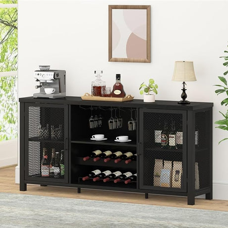 Liquor Bar Cabinet, Industrial Wine Bar Cabinet