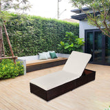 Adjustable Backrest Outdoor Patio Wicker Rattan Lounge Chairs,Beach Poolside Chair