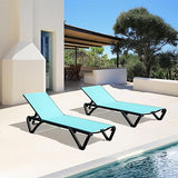 Lounge Chairs, Aluminum Patio Chaise Lounge with Side Table