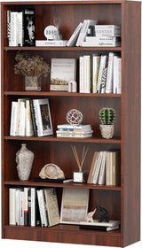 5 Shelf Bookcase,60 Inch Wood Tall Bookshelves for Living Room,Black