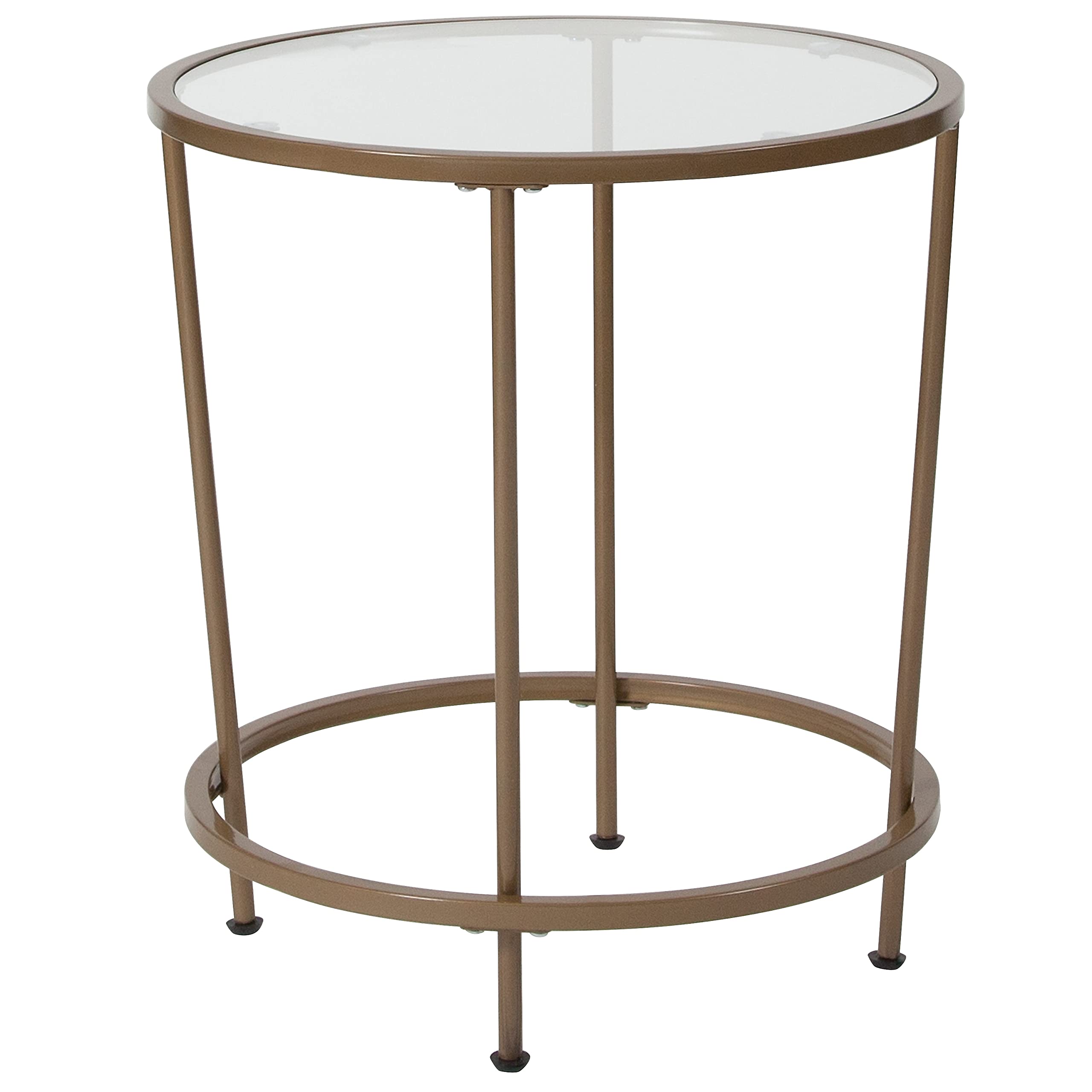 Astoria Collection Round End Table - Modern Clear Glass End Table