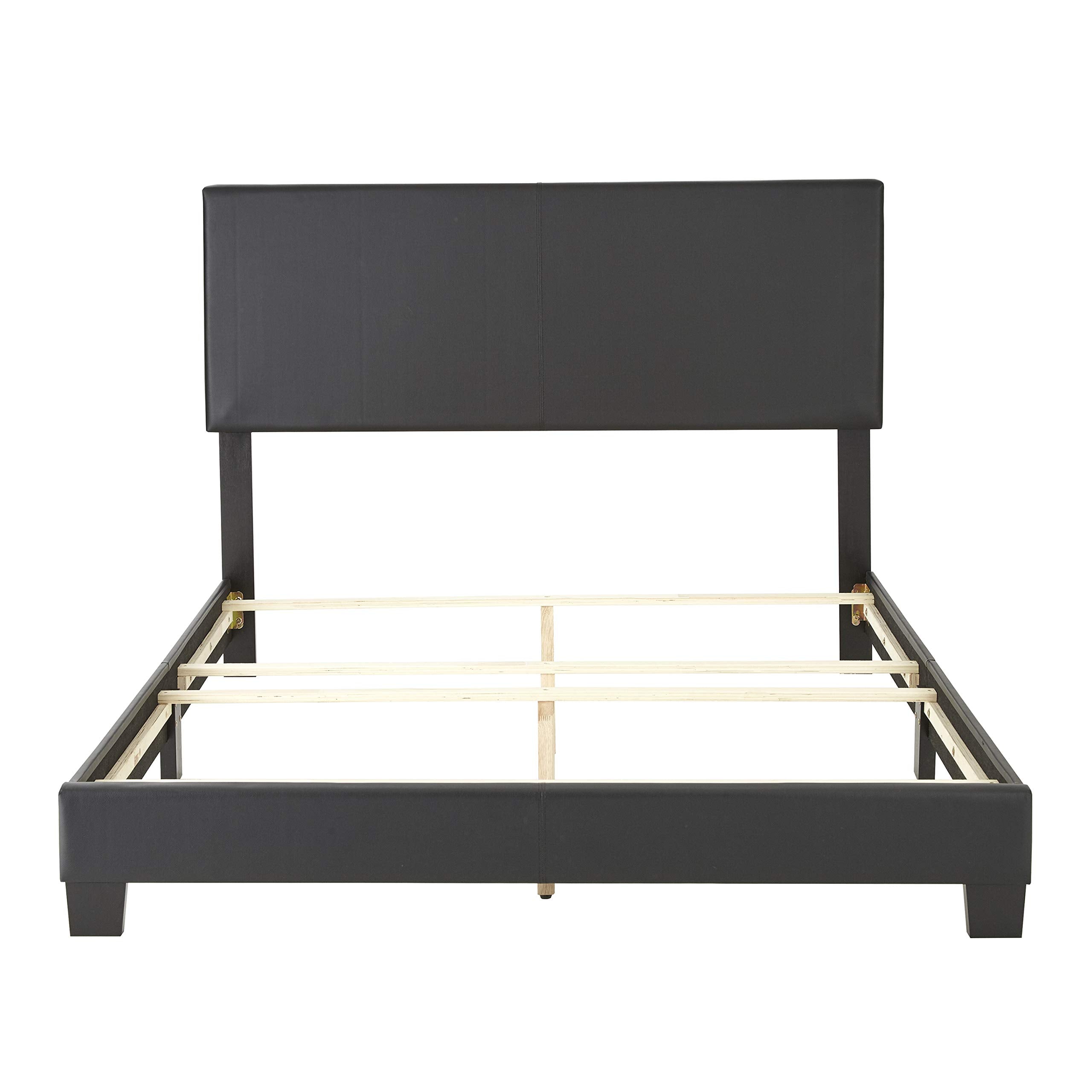 Florence Upholstered Platform Bed Frame Mattress Foundation with Faux Leather