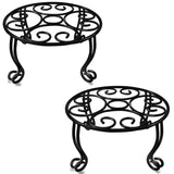 2 Pack Heavy Duty Iron Plant Stand, 11.8'' Diameter, 6'' Tall, Black, Powder Coated
