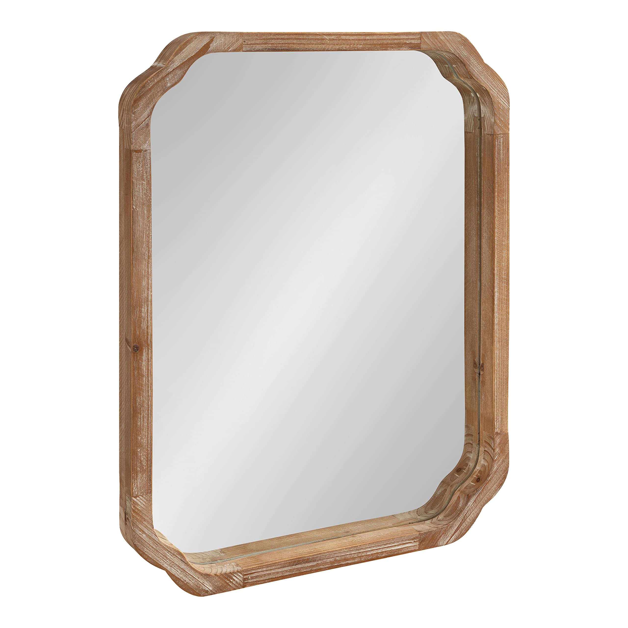 Marston Farmhouse Rectangle Wall Mirror, 18 x 24, Rustic Brown, Decorative Rustic Mirror