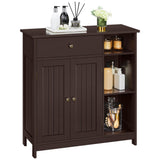 Bathroom Floor Cabinet, Kitchen Freestanding Storage Organizer, Large Side Cabinet with Doors