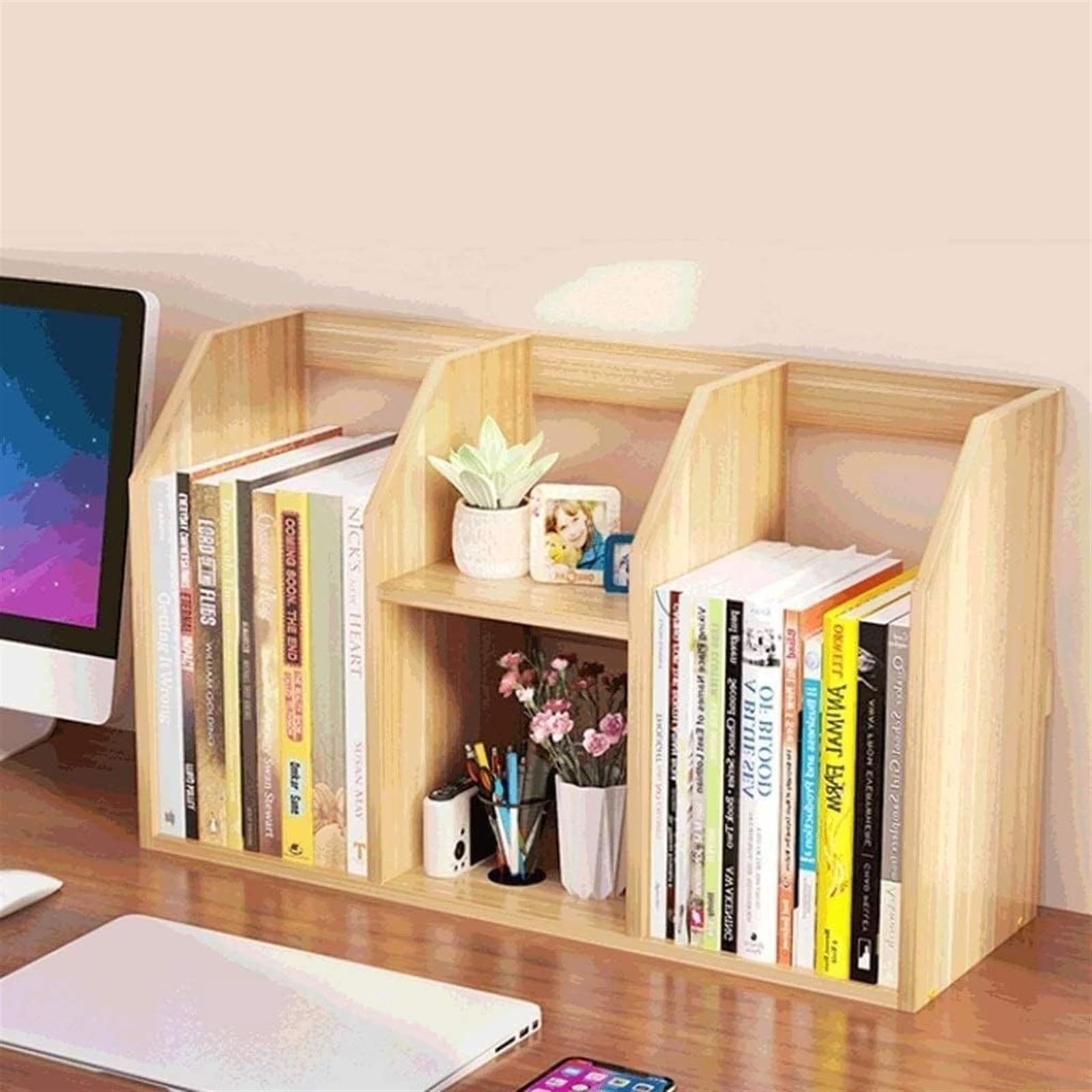 Bookcase Desktop Storage Bookshelf, Office Display Shelves Decoration Shelf Bookshelf