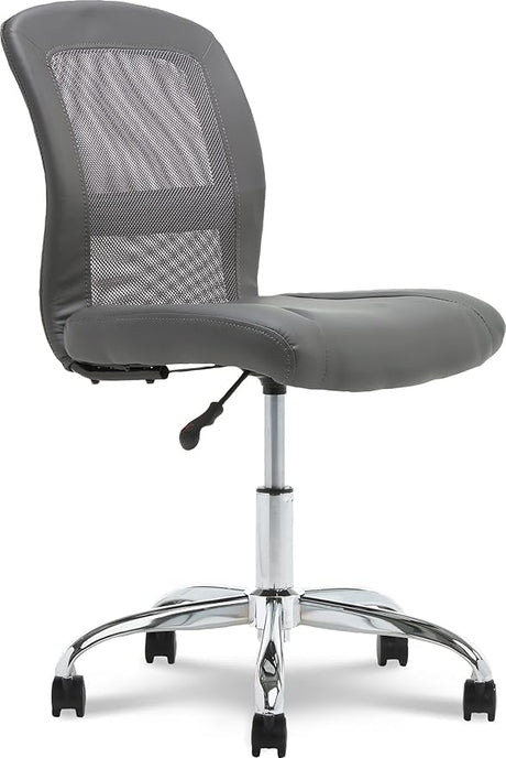 Essential Armless DeskChair, Small Task Chair with Wheels, Breathable Mesh Back