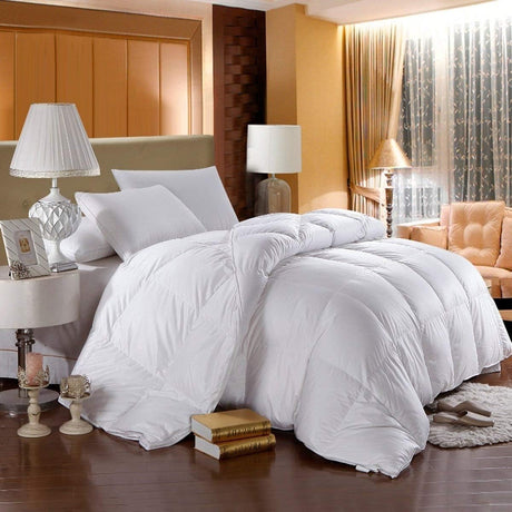 Down Comforter 500-Thread-Count, Down Duvet Insert, Full/Queen 100% Cotton