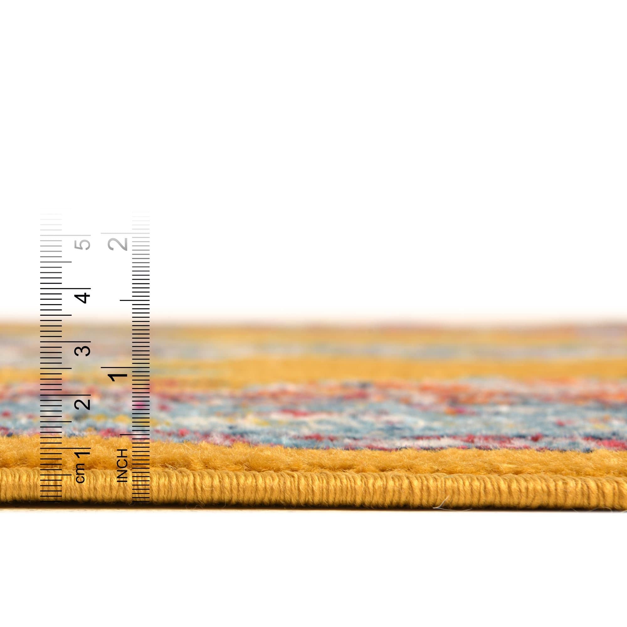 Rugs.com Parker Collection Rug – 10' X 14' Yellow Medium Rug Perfect for Living Rooms, Large Dining Rooms, Open Floorplans