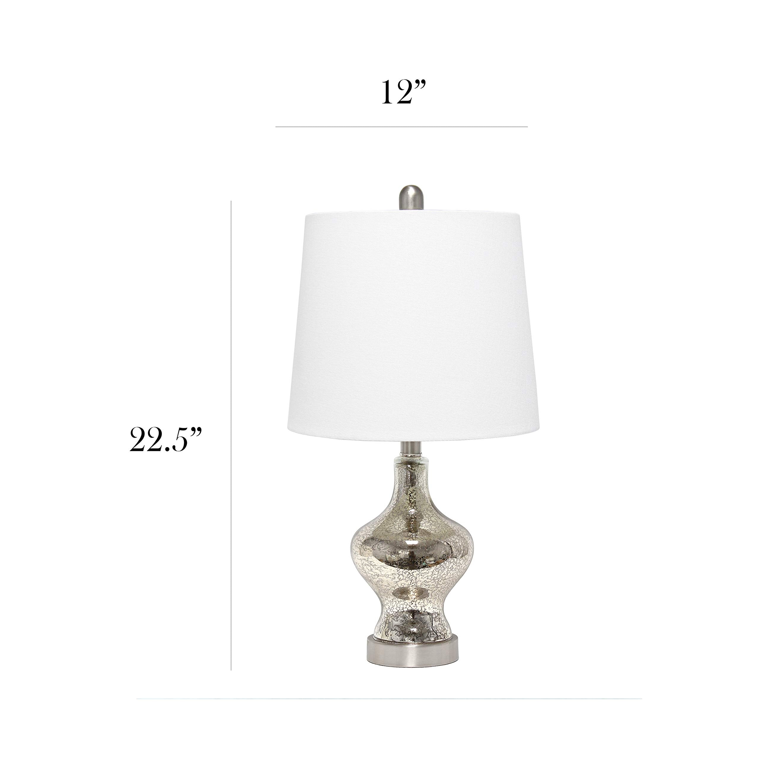 LT3317-MUR Glass Gourd Shaped Table Lamp, Mercury