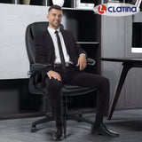 Executive Office Chair PU Leather with Adjustable Flip-up Armrests, High Back Ergonomic