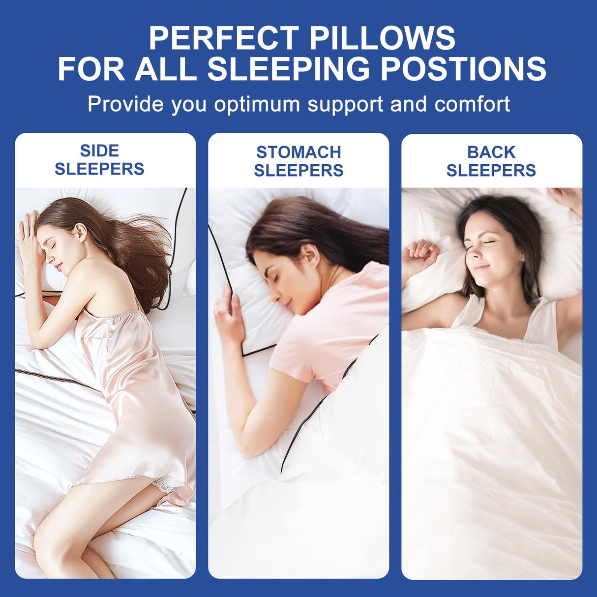 Pillows Standard Size Set of 2, Fluffy and Supportive 7D Down Alternative Bed Pillow