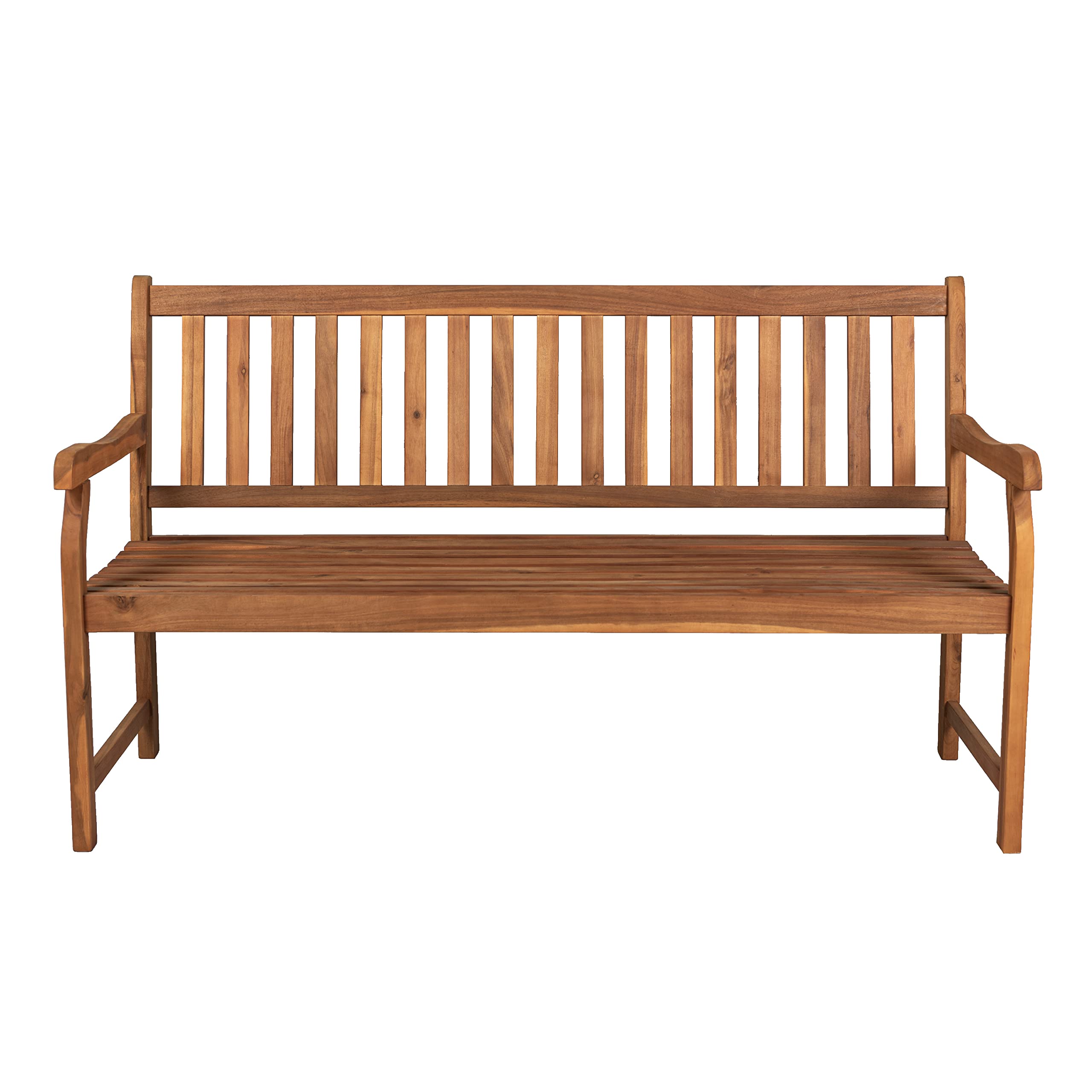 BNH101A Laurel 59.1" 3-Seat Slat-Back 600-Lbs Support Acacia Wood Outdoor