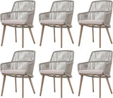 Patio Dining Chairs Set of 4, Woven Rope Outdoor Dining Chairs w/Steel Frame