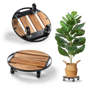 2 Pack Plant Caddy with Wheels, 12" Rolling Plant Stand 264 LB Heavy Duty