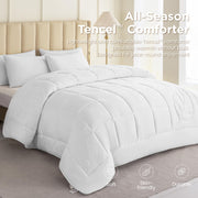 Tencel Lyocell Bed Comforter King, Cooling Lightweight All-Season Fluffy Comforter King
