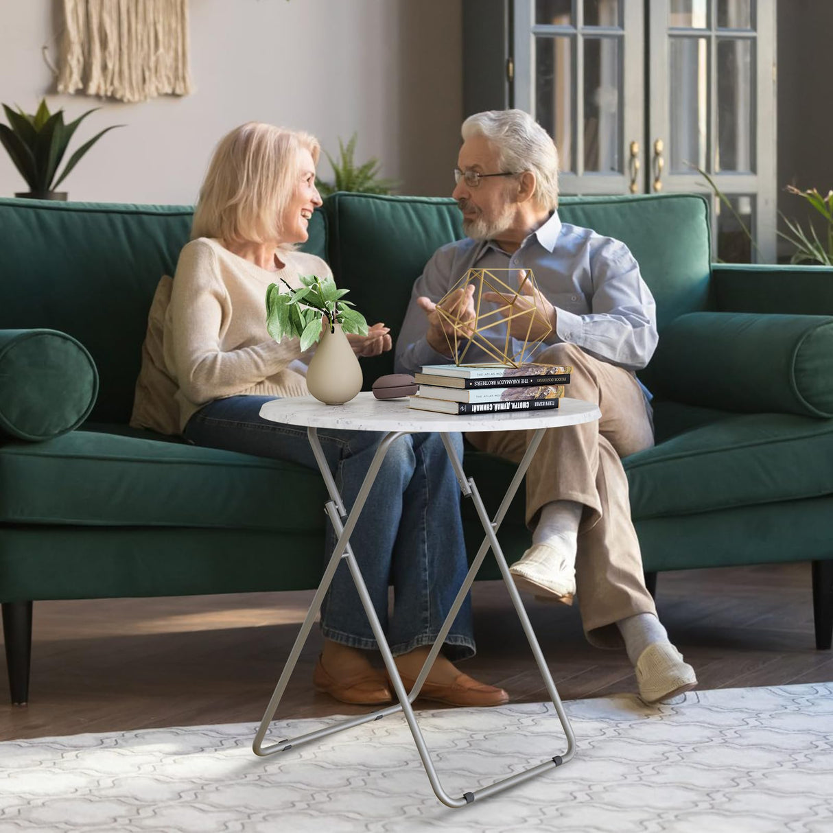 Tv Trays Folding Tray Table Dinner Tray Table Round, Snack Eating Trays Table for Living Room