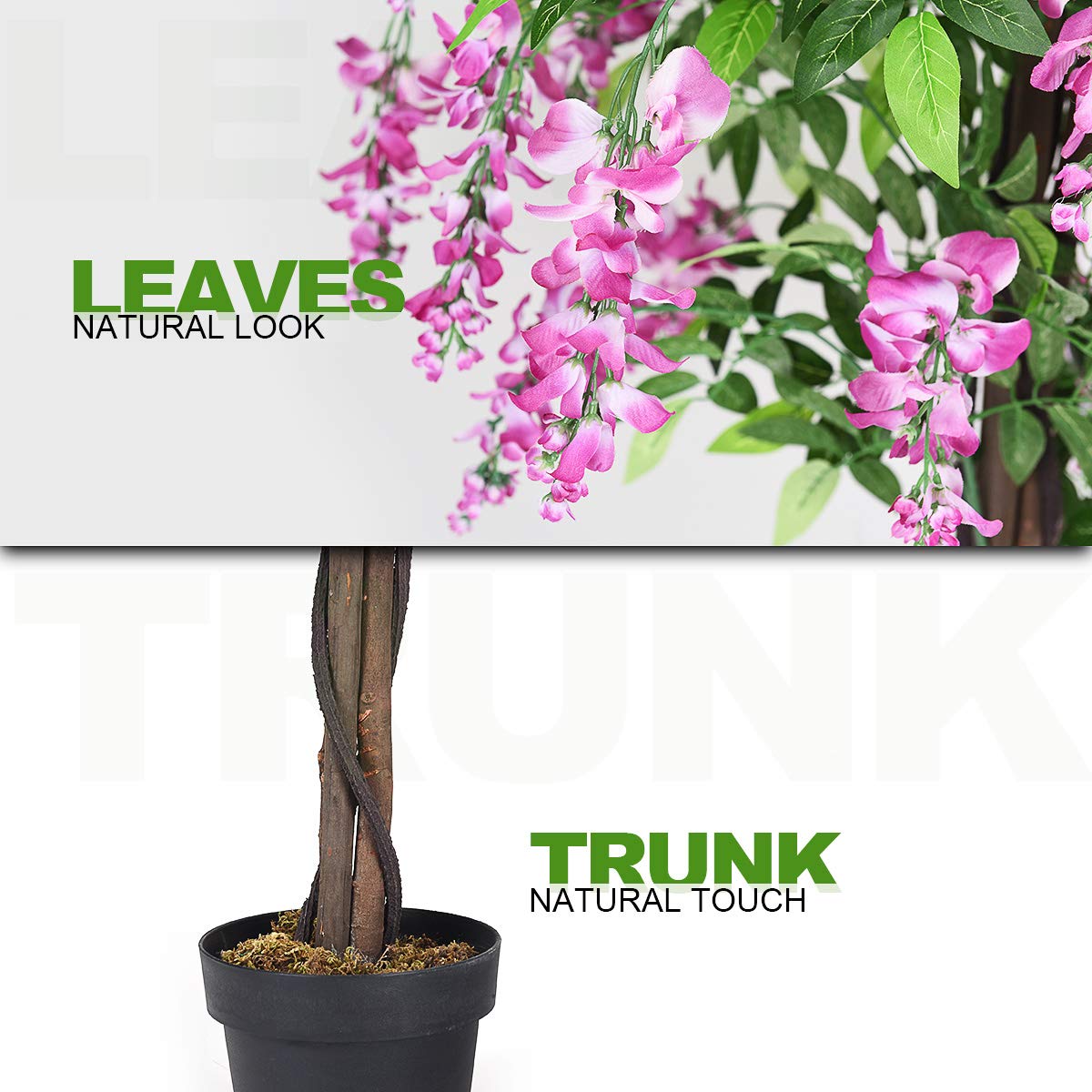 SAFEPLUS 2 Pack 6ft Ficus Artificial Fake Trees for Indoor or Outdoor