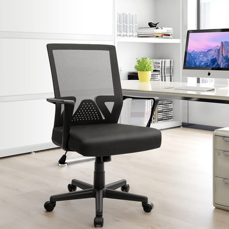 Office Chair Ergonomic Chair with Lumbar Support, Mid Back Computer Desk Chair