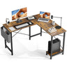 L Shaped Computer Desk Gaming Corner 50 Inch Writing PC Wooden Table