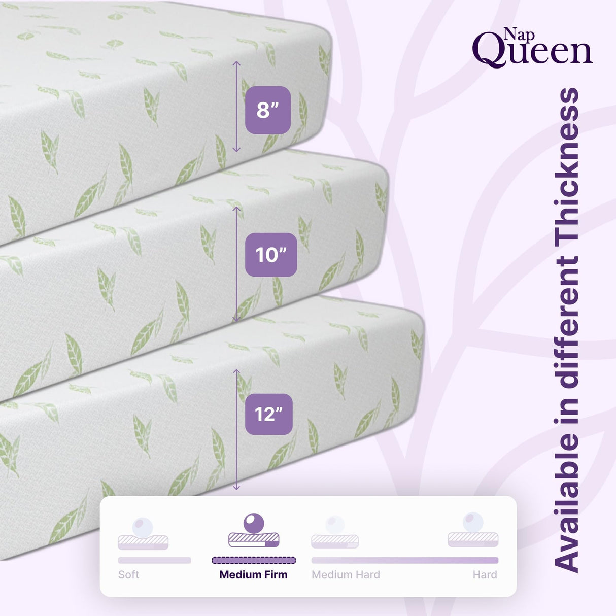 Size Mattress, 8 Inch Anula Green Tea Infused Memory Foam Mattress