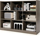 8 Cube Bookcase, Freestanding 3-Tier Open Bookshelf, Modern Storage Display Cabinet, Wood Cube Storage Organizer for Living Room, Kid’s Room, Grey