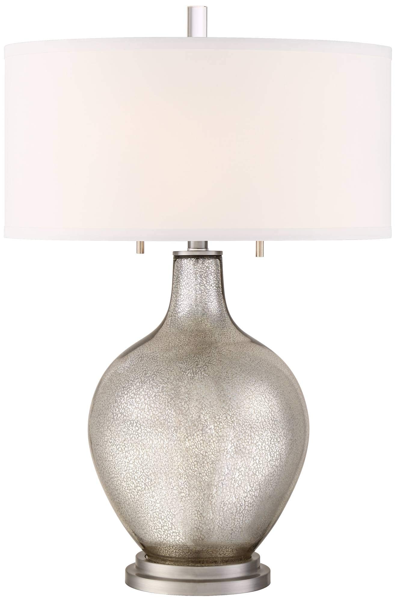 Louie 28 1/2" Tall Modern Luxe End Table Lamp Silver Mercury Glass Single