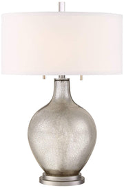 Louie 28 1/2" Tall Modern Luxe End Table Lamp Silver Mercury Glass Single