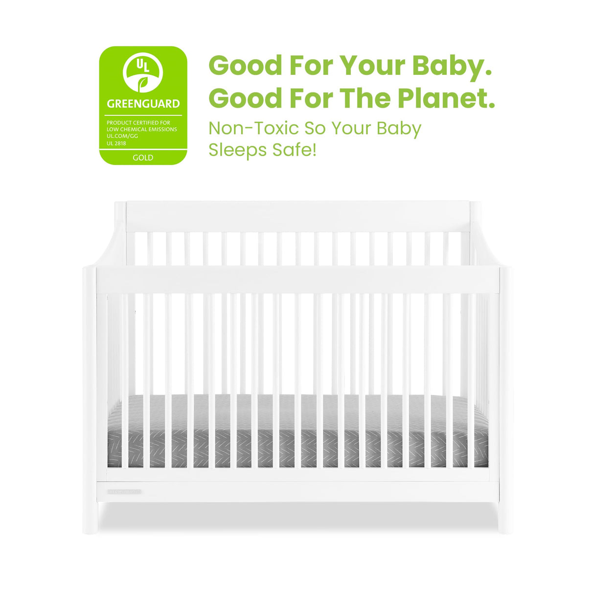 Brooks 6-in-1 Convertible Crib - Greenguard Gold Certified, Bianca White