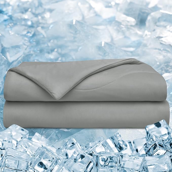 Double Cooling Comforter Queen for Hot Sleepers, Soft Breathable Double Side Cold Blanket for Night Sweats