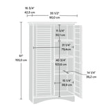Harbor View Storage Pantry Cabinet, L: 35.43" x W: 16.73" x H: 61.02", Antiqued