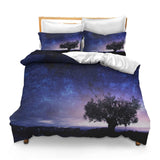 Printed Comforter Cover Set Twin Night Picturesque View Bedspread Room Decor