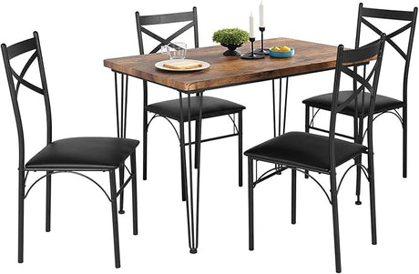 5-Piece Set Home Kitchen Breakfast Nook, Dining Table for 4