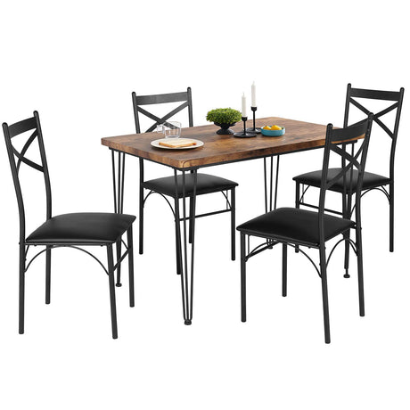 5-Piece Set Home Kitchen Breakfast Nook, Dining Table for 4