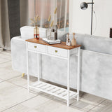 Console Table with Drawer, Accent Sofa Table Hall Table with Storage Shelves,