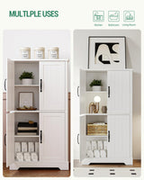 Bathroom Floor Storage Cabinet, Freestanding Cabinet with 4 Door, 2 Adjustable Shelves,