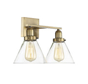 8-9130-2-322 Drake Farmhouse Vintage Industrial Clear Glass Bathroom Vanity Wall Light