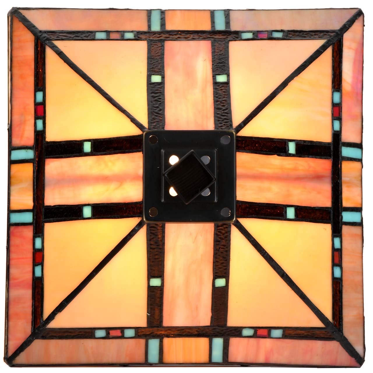 Mission Tiffany Style Stained Glass Table Lamp
