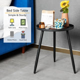 Decent End/Side Tables - Small Round Accent Table, Metal Black Narrow Night Stands