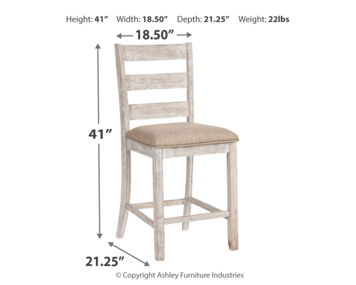 Skempton 24" Counter Height Upholstered Barstool, Set of 2, Antique White