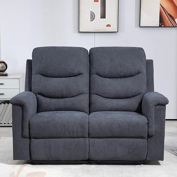 Loveseat Recliner, Double Recliner Chair with Adjustable Footrest