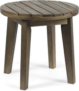 Gino Outdoor Acacia Wood Side Table, Natural Finish