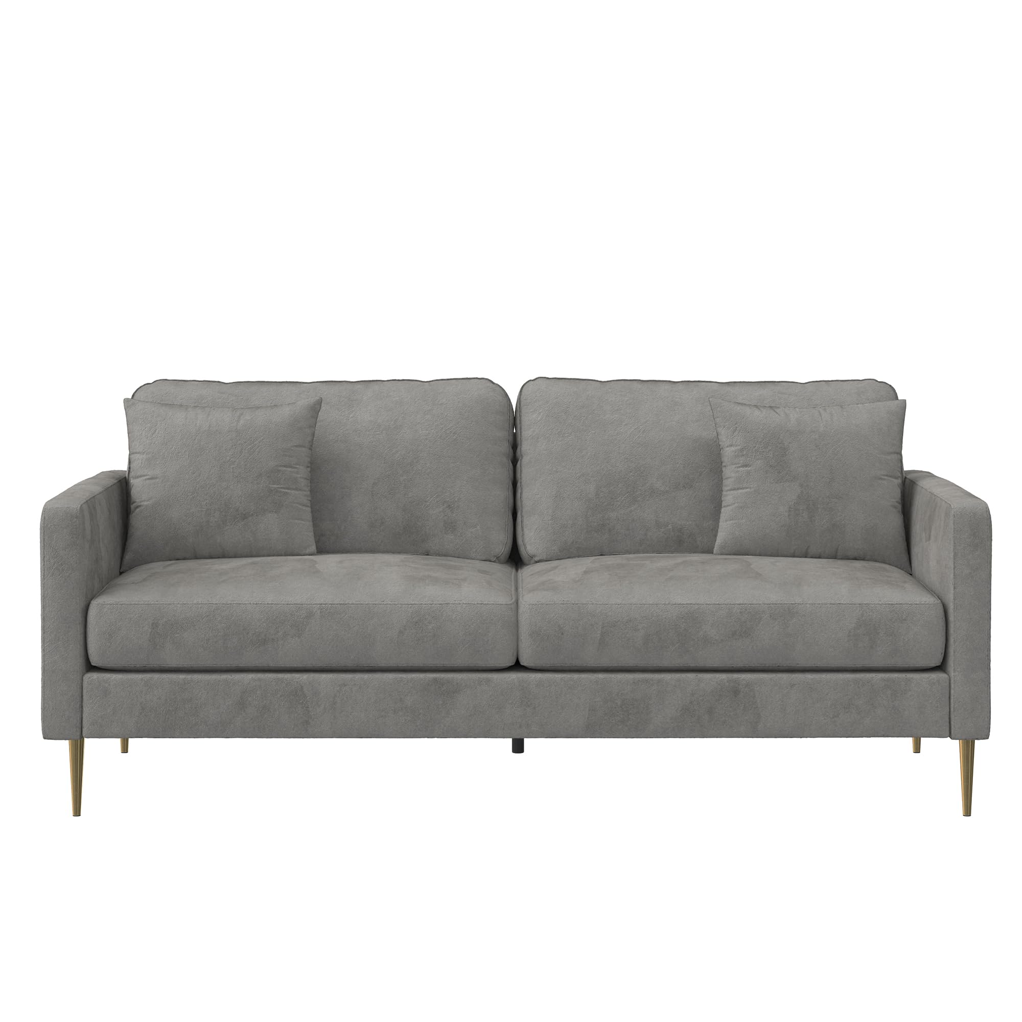Highland Sofa with Pillows, Gray Velvet