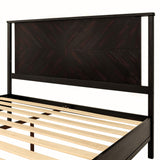 Vivian 14 Inch Deluxe Bed Frame with Headboard, Rustic & Scandinavian Style with Solid