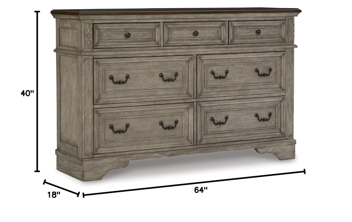 Signature Design by Ashley Londenbay Classic Farmhouse 7 Drawer Dresser, Brown & Gray