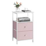 Nightstand, Side Table with 2 Fabric Drawers