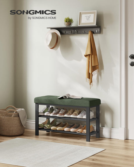 Shoe Bench, Storage Bench, Entryway Bench with Cushion, Shoe Shelf with Seat